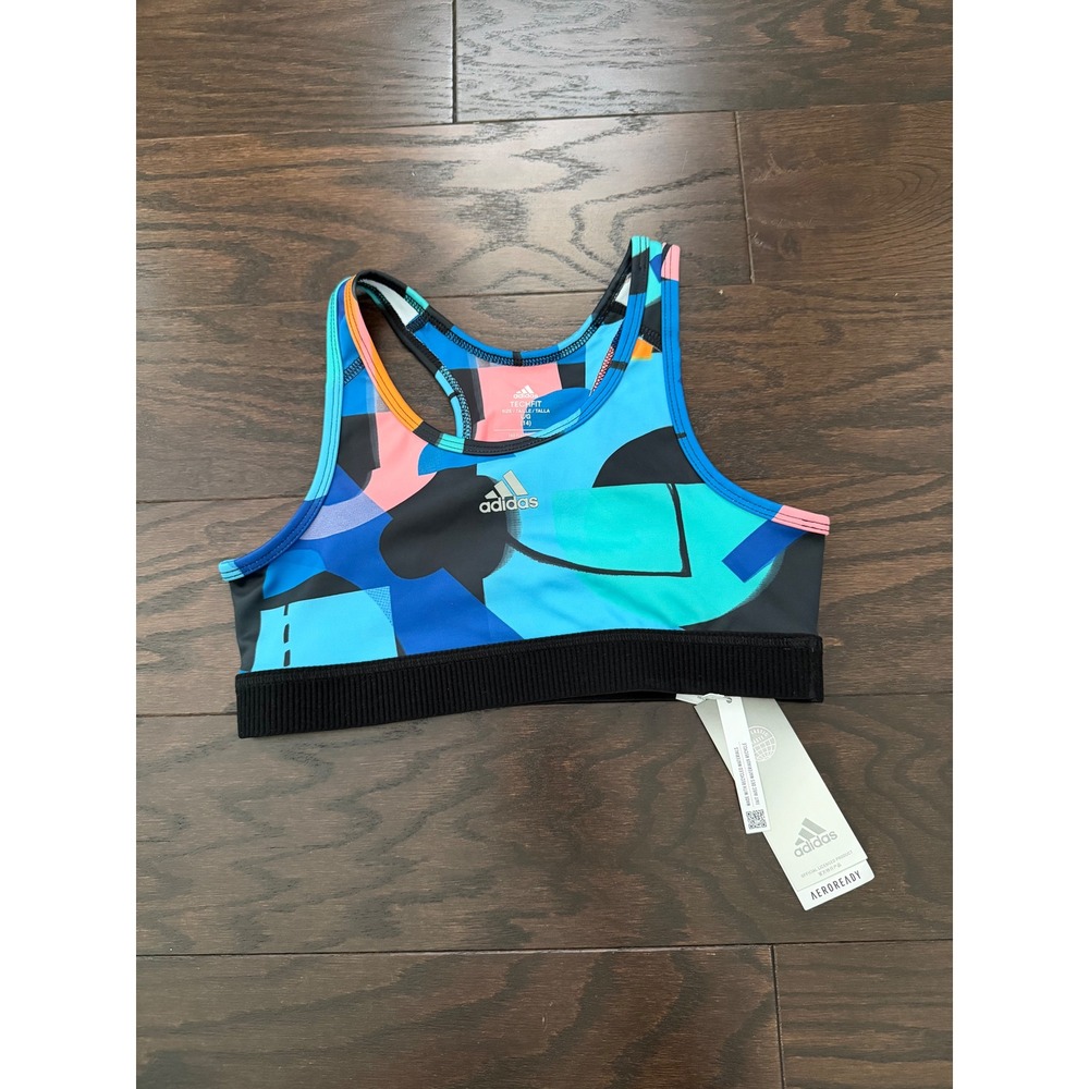 Adidas Girls Techfit AEROREADY Sports Bra Multi Color AB7025 Size L 14 NWT